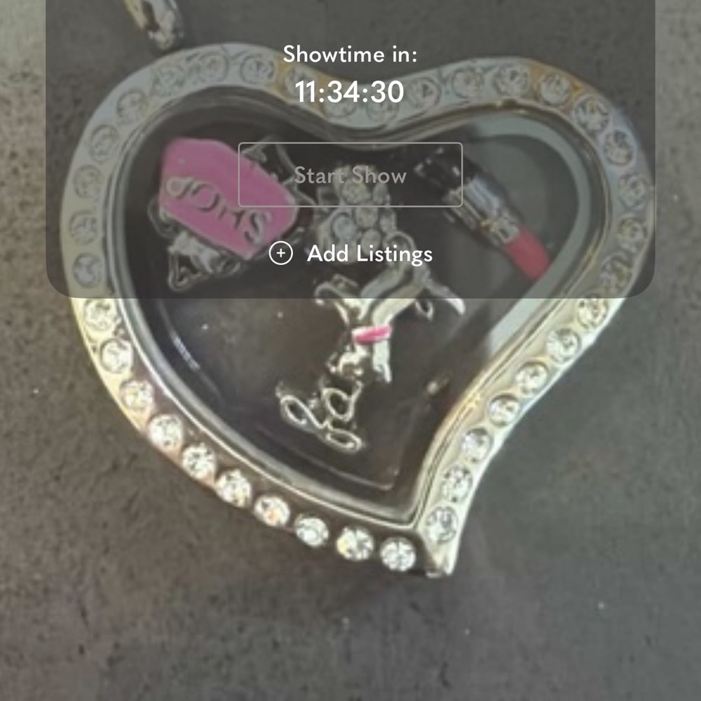 Silver Heart Pendant with Pink Accents
